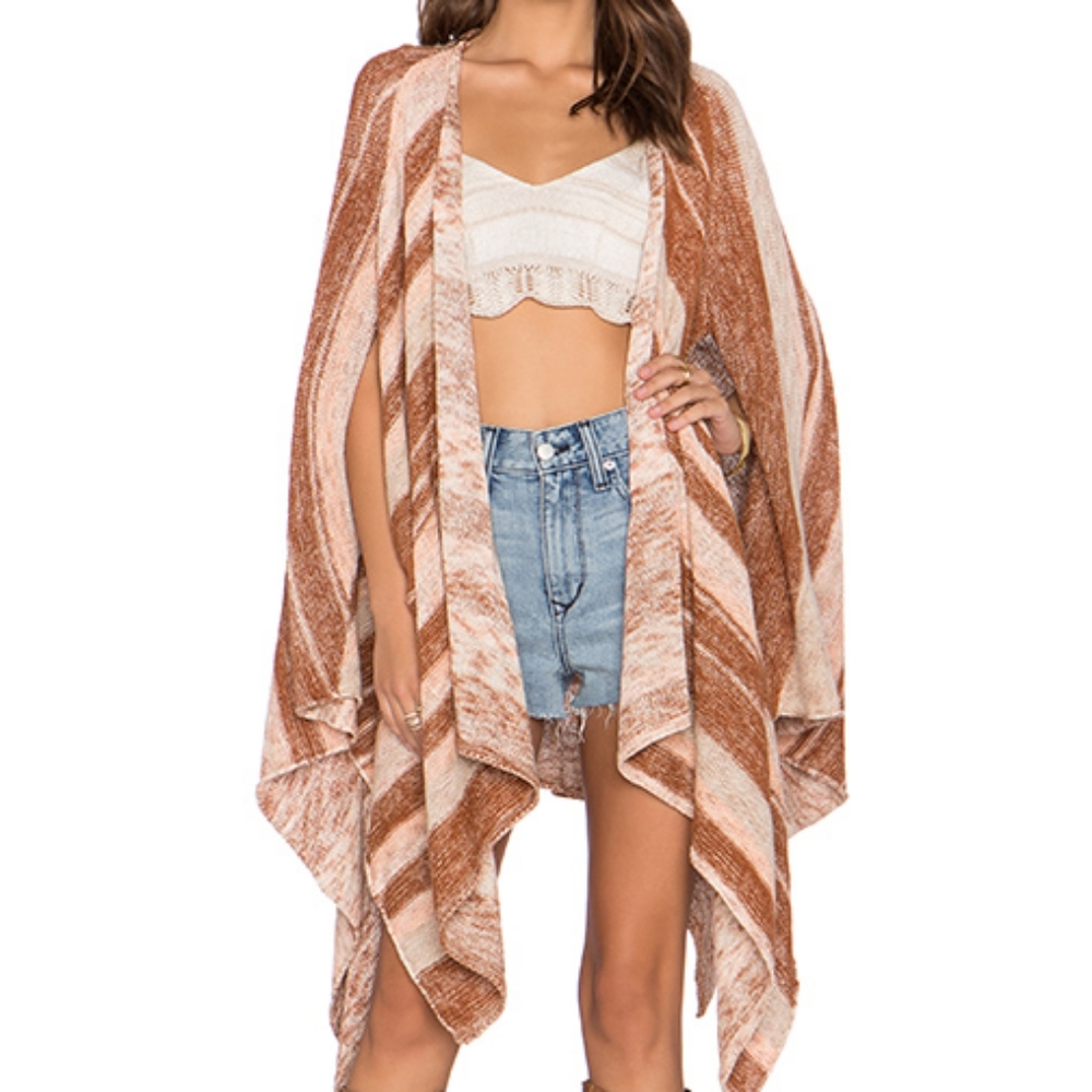 Free People The Big Trail Poncho Sunset Cardigan S